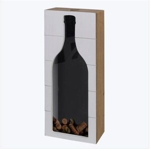 Wooden Wine Cork Holder Rustic Home Decor Glass Panel Farmhouse Country